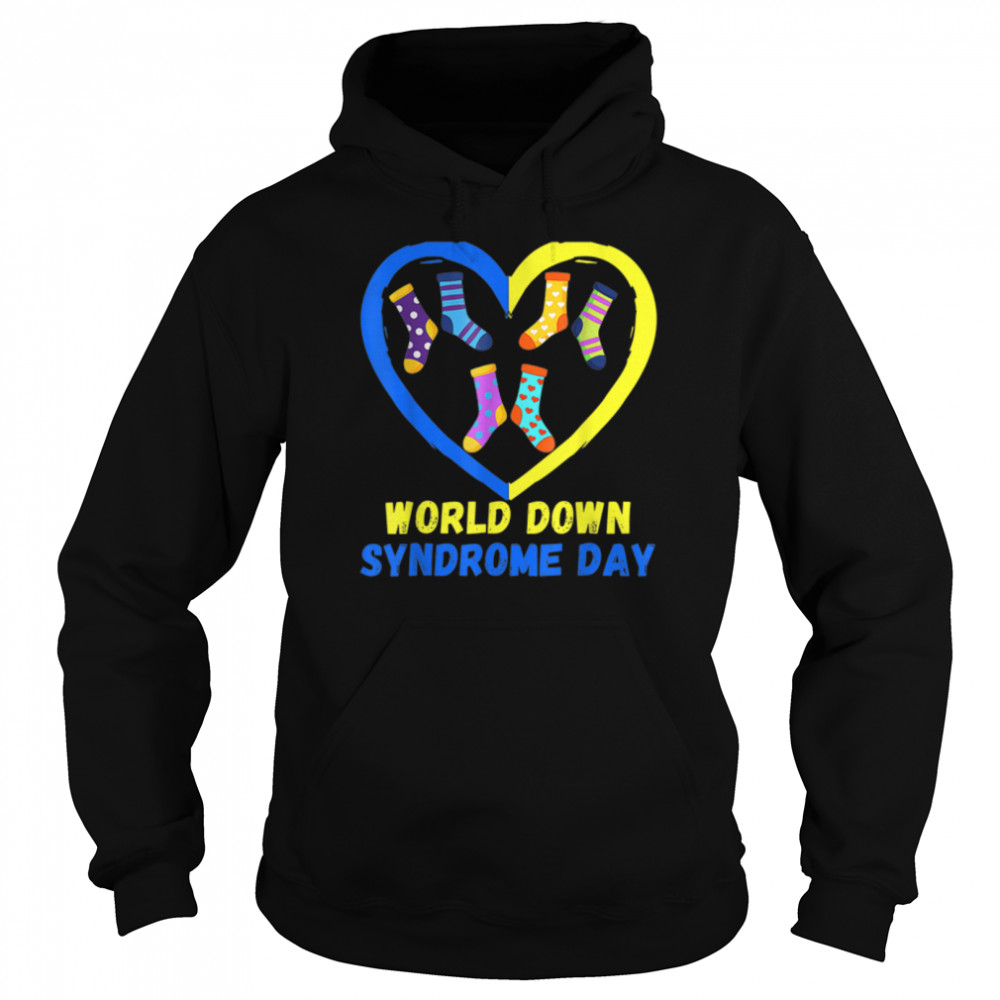 Blue Yellow Heart 21 World Down Syndrome Awareness Day 2022 T- B09VNNC6KK Unisex Hoodie