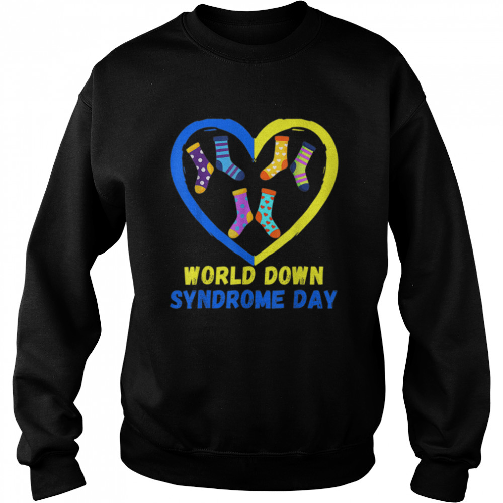 Blue Yellow Heart 21 World Down Syndrome Awareness Day 2022 T- B09VNNC6KK Unisex Sweatshirt