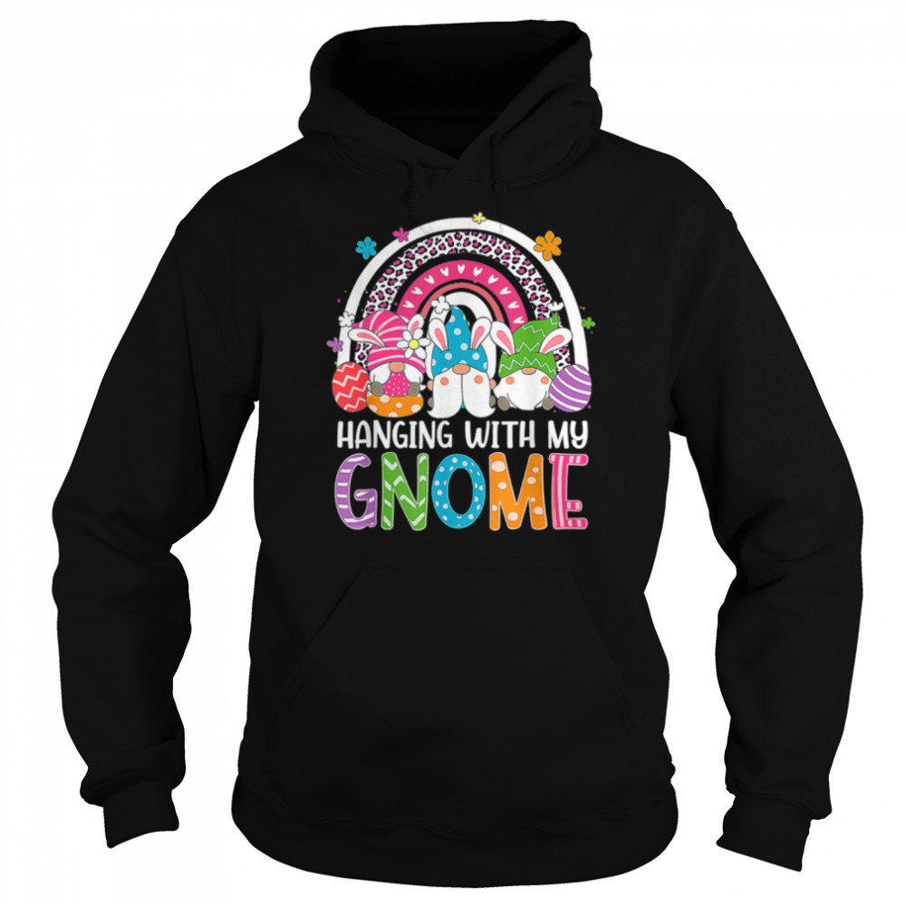 Rainbow Easter Gnome Hanging With My Gnomies Bunny Ears Eggs T- B09VNZH2MM Unisex Hoodie