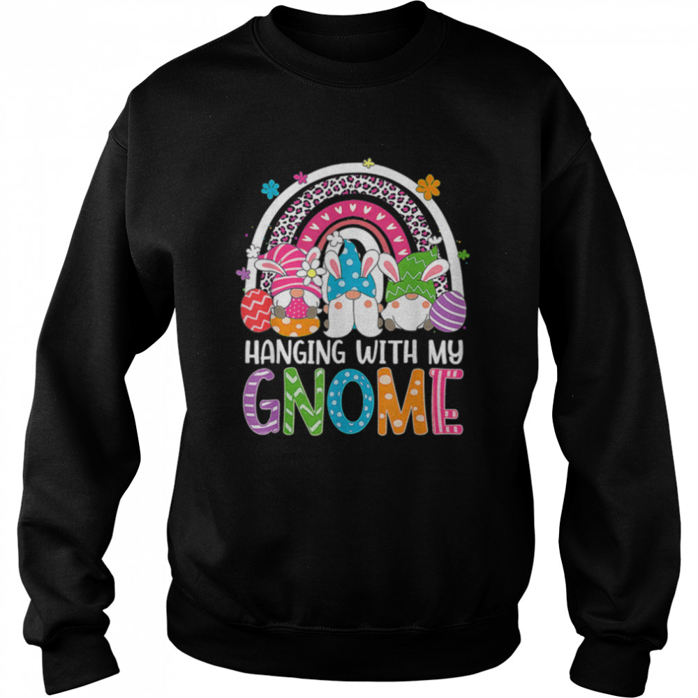 Rainbow Easter Gnome Hanging With My Gnomies Bunny Ears Eggs T- B09VNZH2MM Unisex Sweatshirt