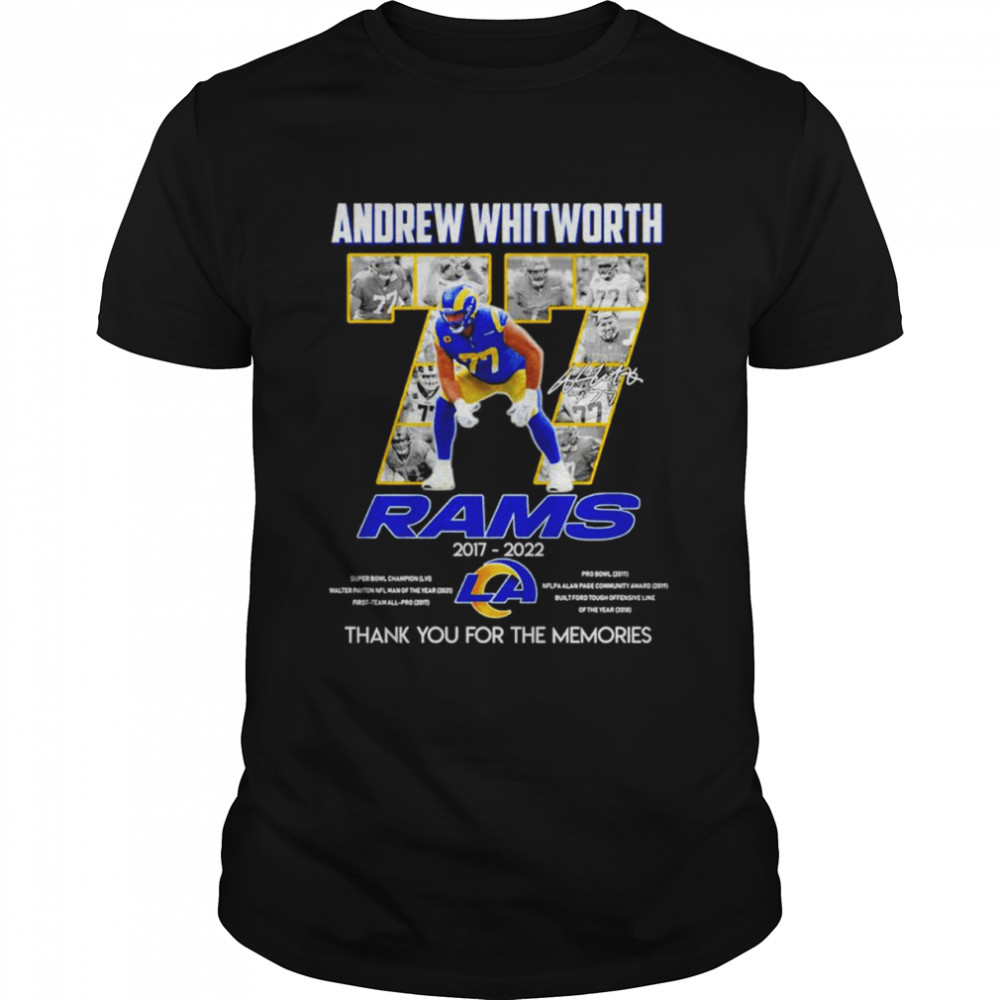 Andrew Whitworth Rams 2017 2022 thank you for the memories shirt Classic Men's T-shirt