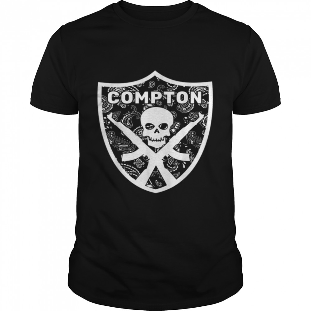 Compton Skull AK-47 Hip-Hop Rap T-Shirt B09WD479H1