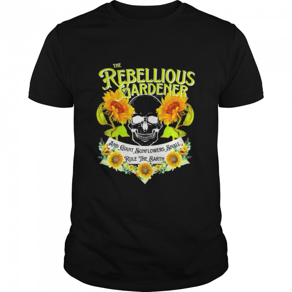 Rebellious Gardener Cute Skull Sunflower T- Classic Men's T-shirt