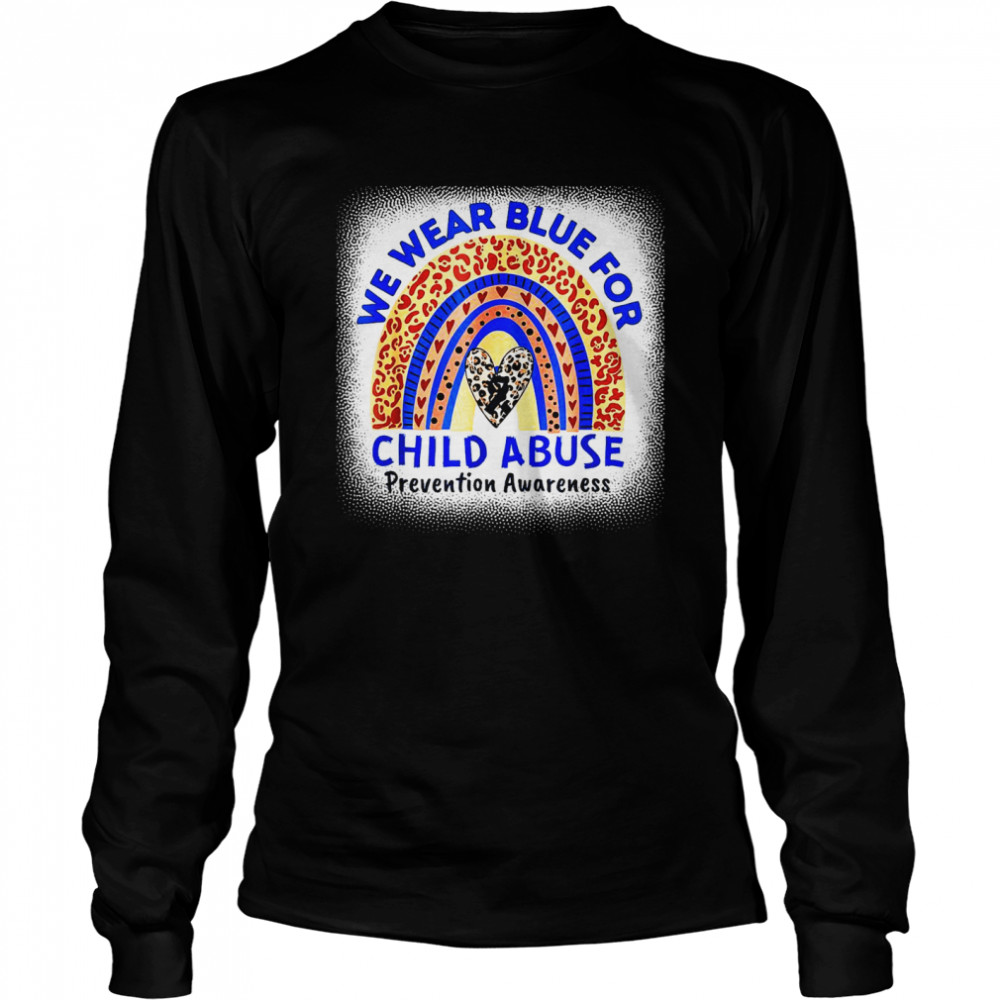 In April We Wear Blue For Child Abuse Prevention Awareness Long Sleeved T-shirt