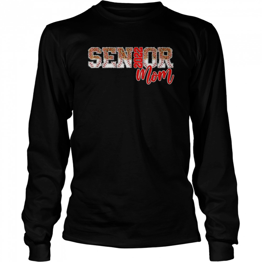 Leopard baseball senior mom 2022 class of 2022 shirt Long Sleeved T-shirt