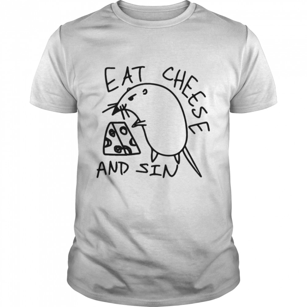 Eat Cheese And Sin Funny Mouse shirt Classic Men's T-shirt