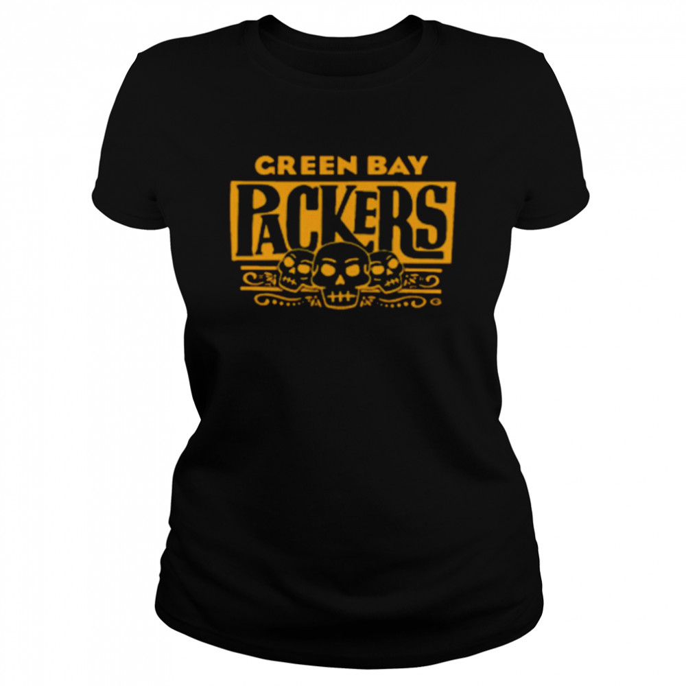 Green bay packers halloween packers sugar skull shirt Classic Women's T-shirt