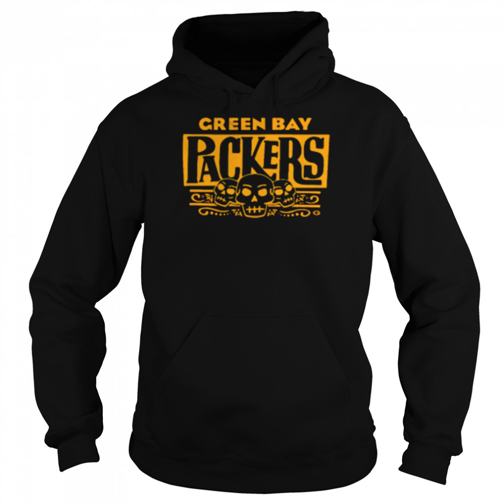 Green bay packers halloween packers sugar skull shirt Unisex Hoodie