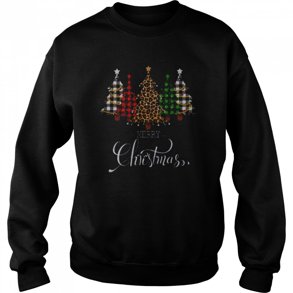 Merry Christmas Leopard Print shirt Unisex Sweatshirt