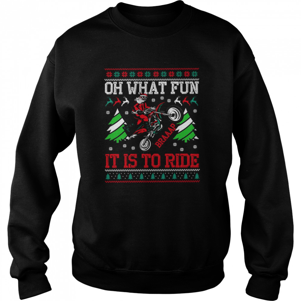 Red Braaap Dirt Bike Ugly Christmas Motocross shirt Unisex Sweatshirt