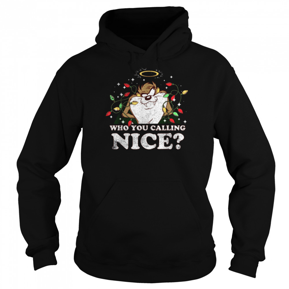 Taz Who You Calling Nice Space Jam New Legacy Looney Tunes Christmas shirt Unisex Hoodie