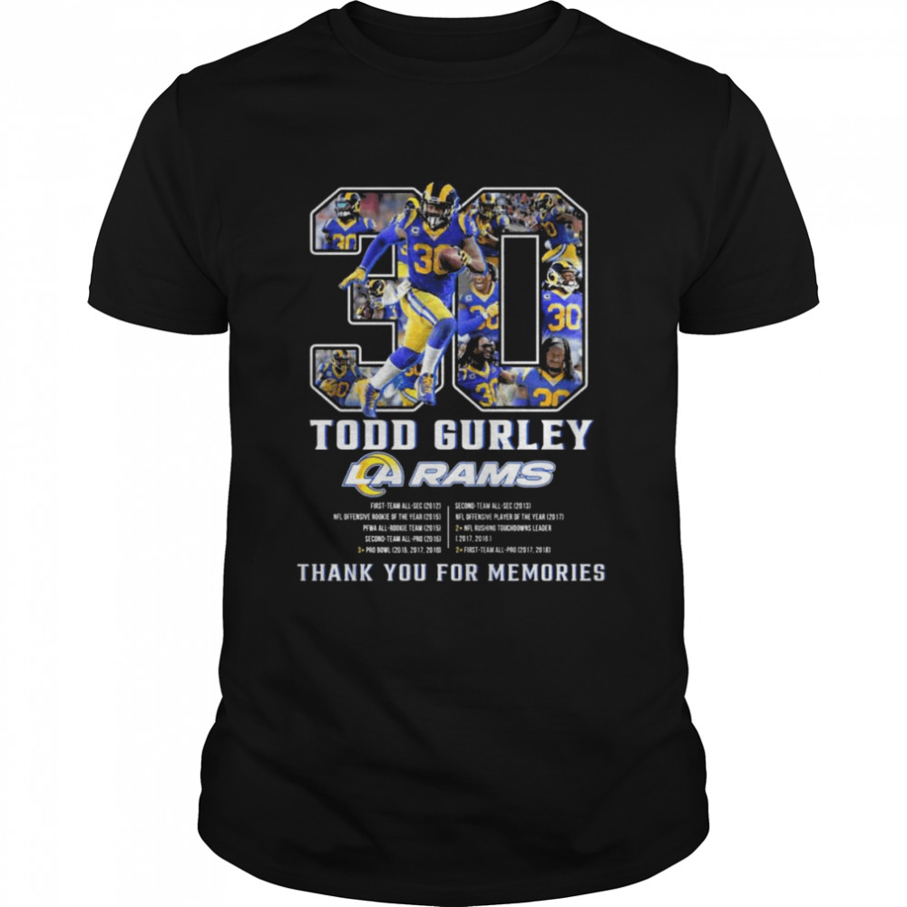 Todd Gurley Los Angeles Rams Thank You For The Memories Signature shirt Classic Men's T-shirt