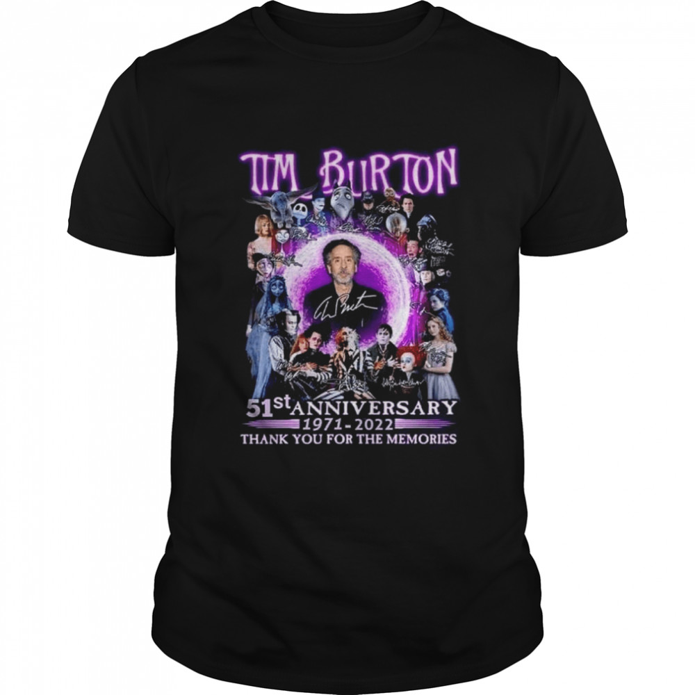 Tum Burton Movie Signature The Nightmare Before Christmas Edward Scissorhands Corpse Bride Beetlejuices Autumn Vibe shirt Classic Men's T-shirt