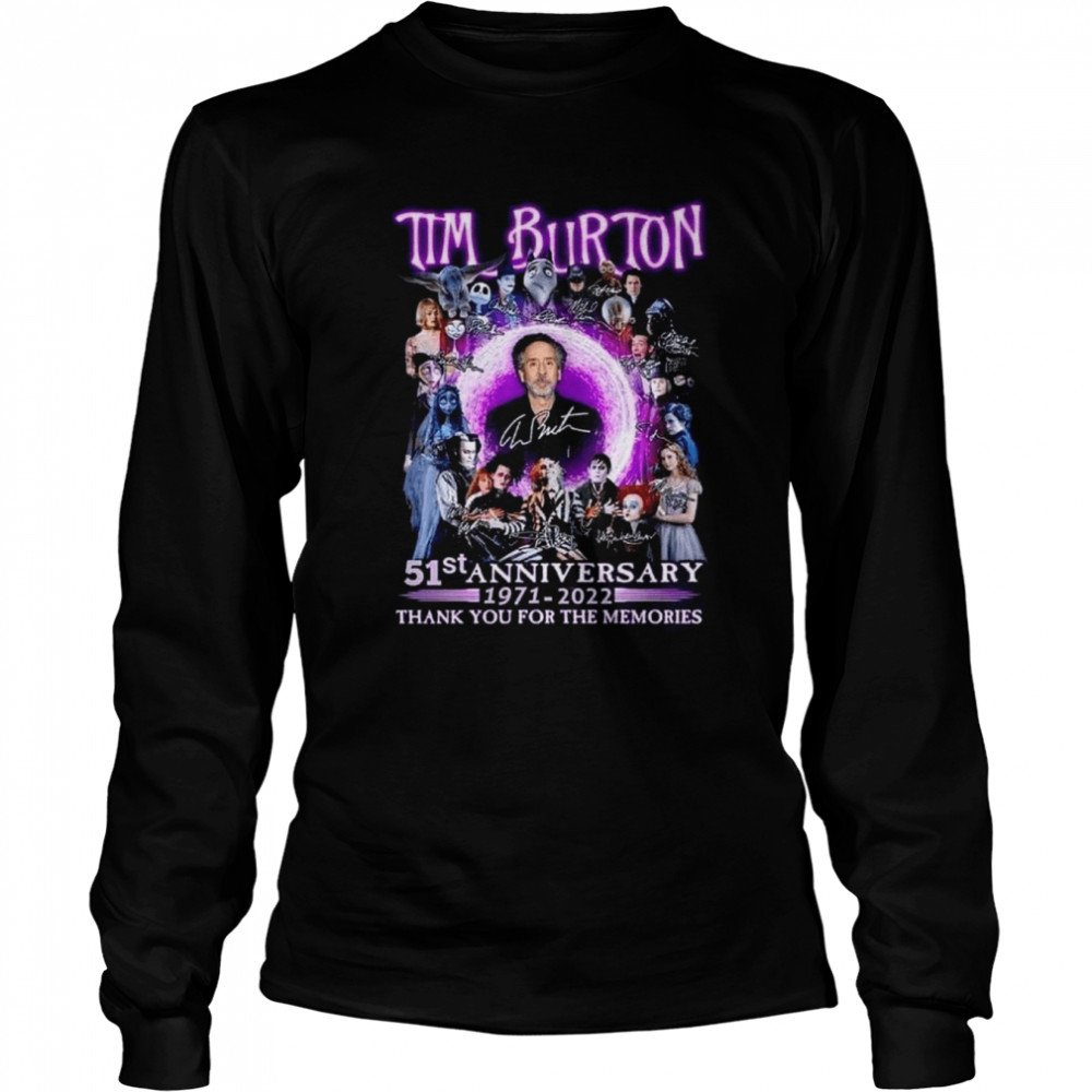 Tum Burton Movie Signature The Nightmare Before Christmas Edward Scissorhands Corpse Bride Beetlejuices Autumn Vibe shirt Long Sleeved T-shirt