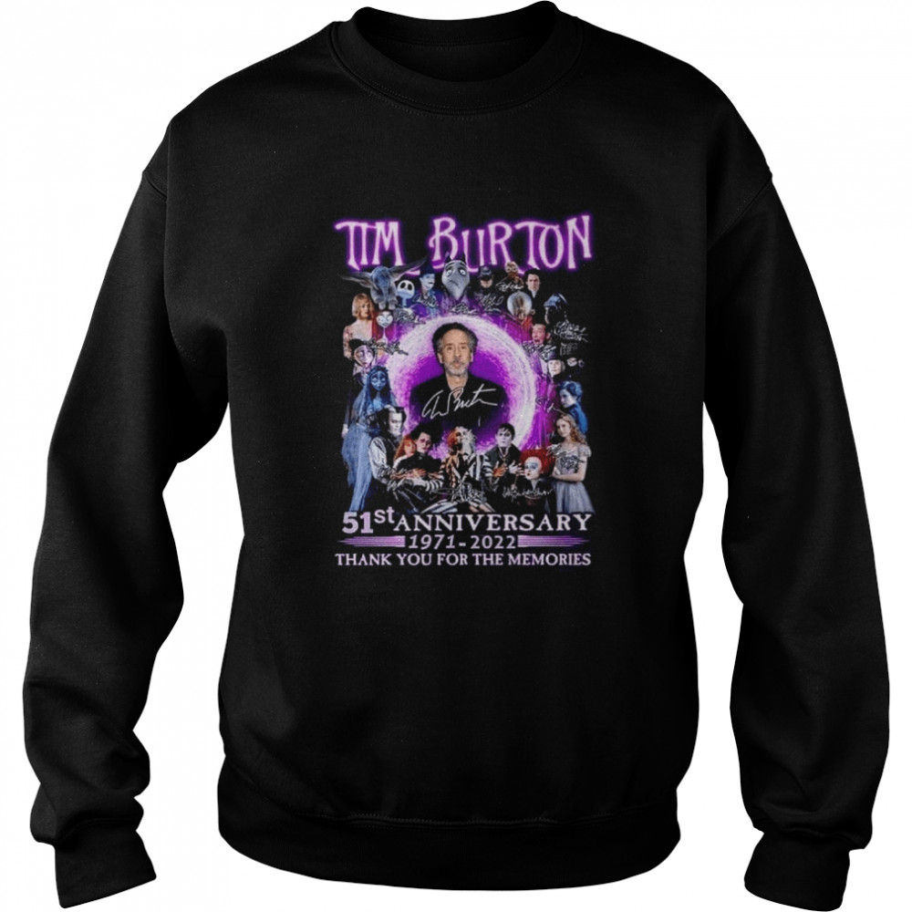 Tum Burton Movie Signature The Nightmare Before Christmas Edward Scissorhands Corpse Bride Beetlejuices Autumn Vibe shirt Unisex Sweatshirt