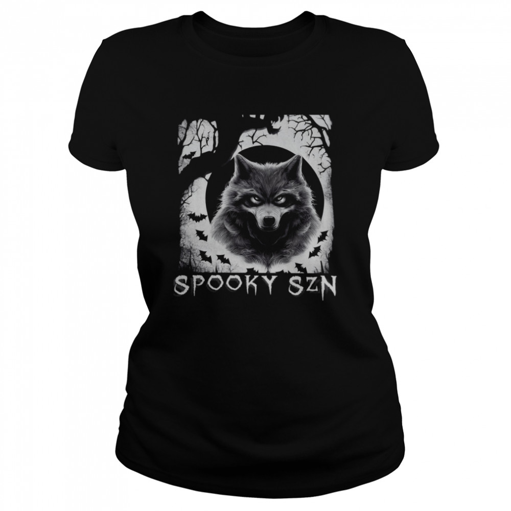 Werewolf Spooky Bats Comfy Halloween shirt Classic Women's T-shirt