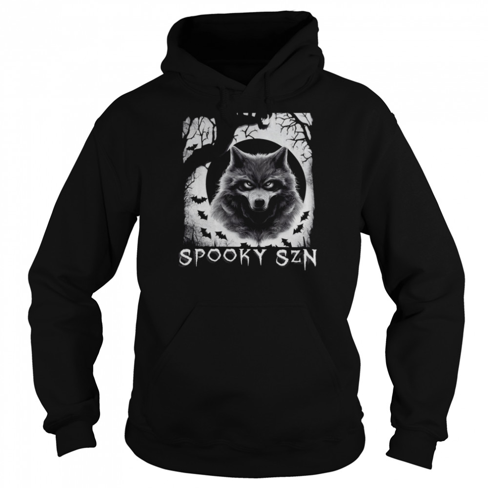 Werewolf Spooky Bats Comfy Halloween shirt Unisex Hoodie