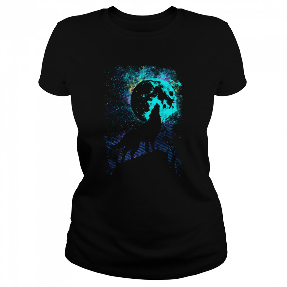 Wolf Howling At The Moon shirt Classic Women's T-shirt