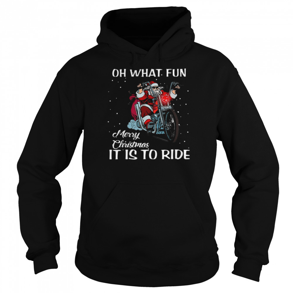 Xmas Holiday Biker Santa Motorcycle Merry Christmas shirt Unisex Hoodie