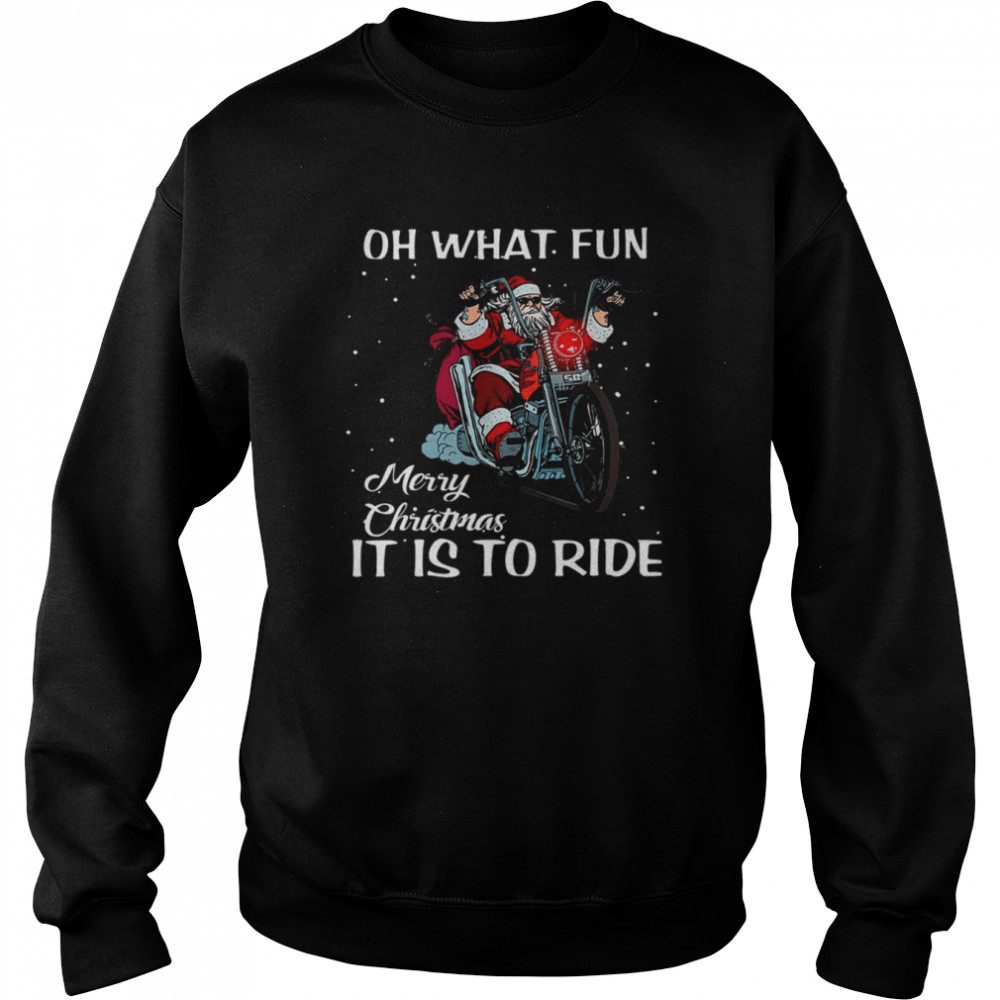 Xmas Holiday Biker Santa Motorcycle Merry Christmas shirt Unisex Sweatshirt