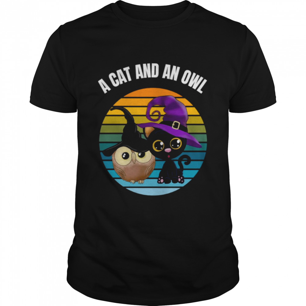 A Cat And An Owl Vintage shirt Classic Men's T-shirt