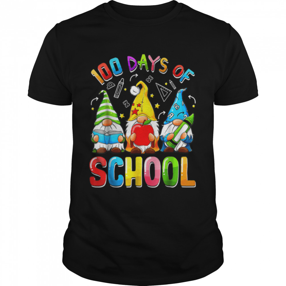 Happy 100 Days Of School 100th Day Gnomies Teacher Student T-Shirt B0BM9SPCYB