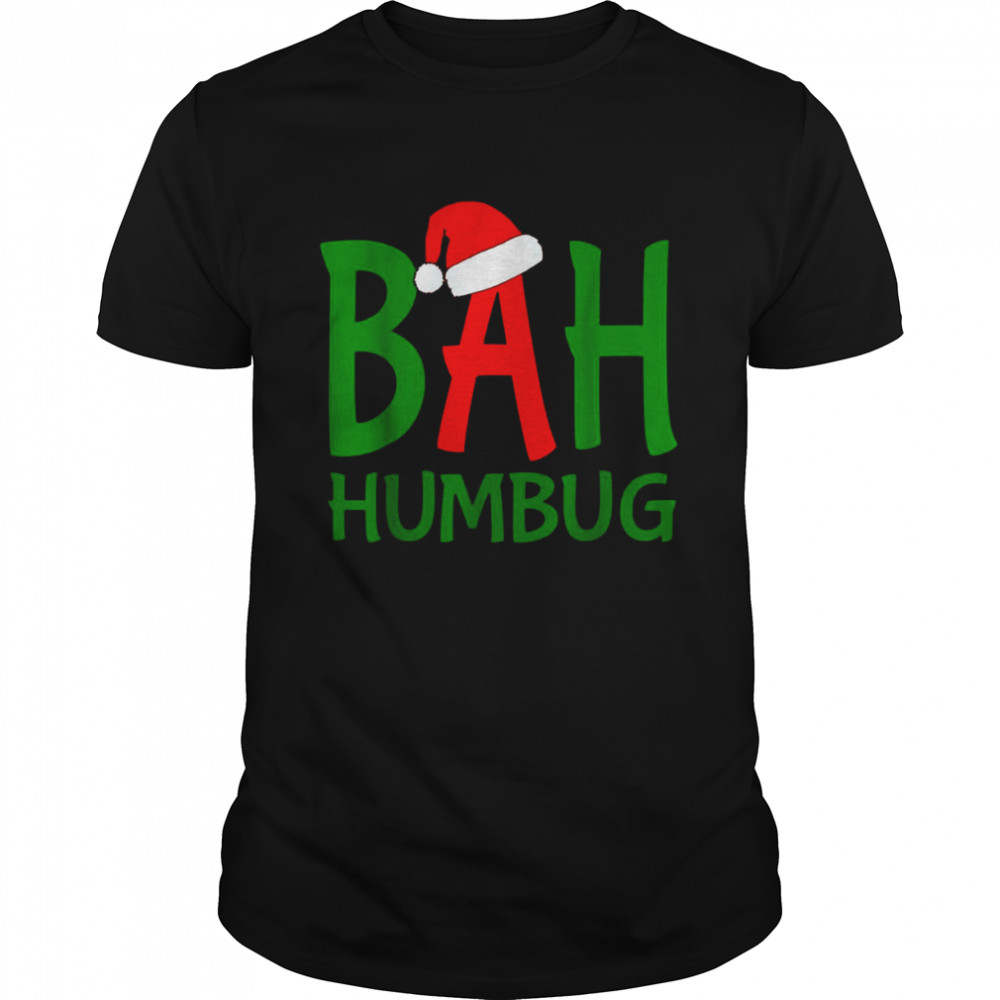 Christmas Green Typo Scrooge Bah Humbug shirt Classic Men's T-shirt