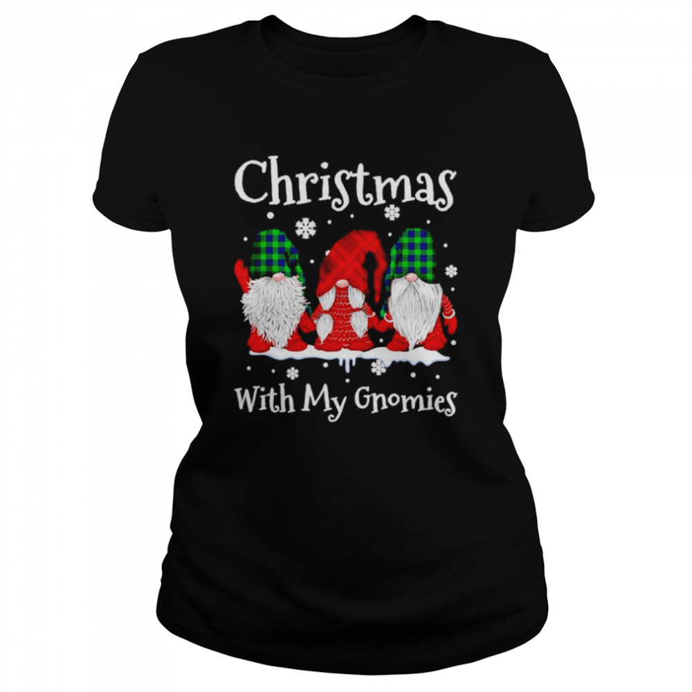 christmas with my gnomies red buffalo plaid shirt Classic Women's T-shirt