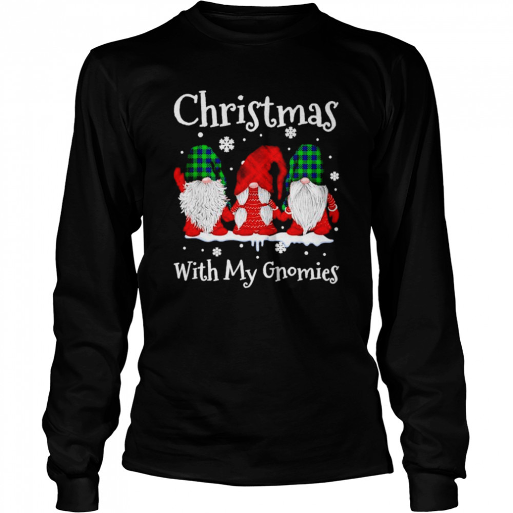 christmas with my gnomies red buffalo plaid shirt Long Sleeved T-shirt