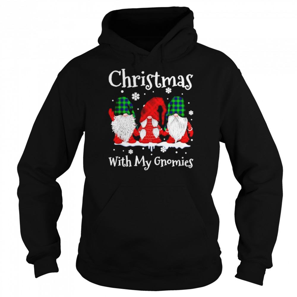 christmas with my gnomies red buffalo plaid shirt Unisex Hoodie