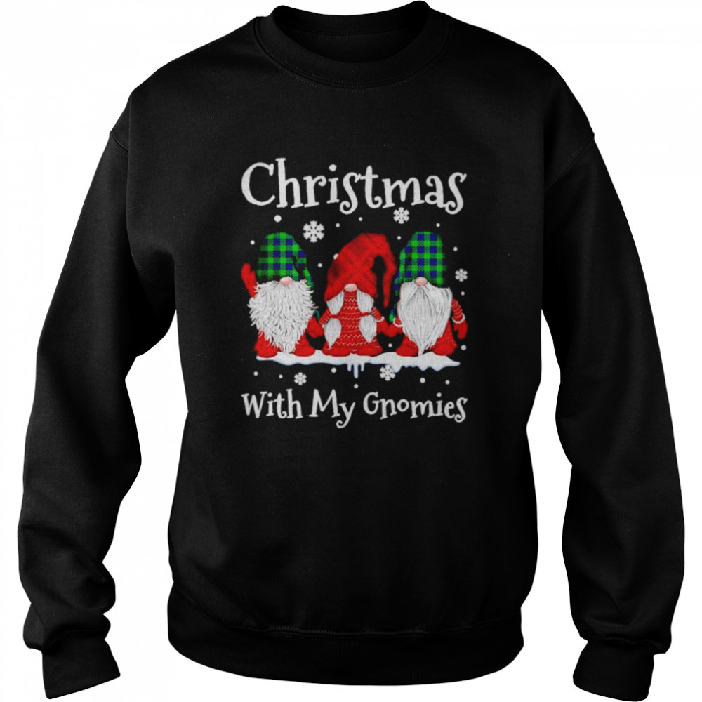 christmas with my gnomies red buffalo plaid shirt Unisex Sweatshirt