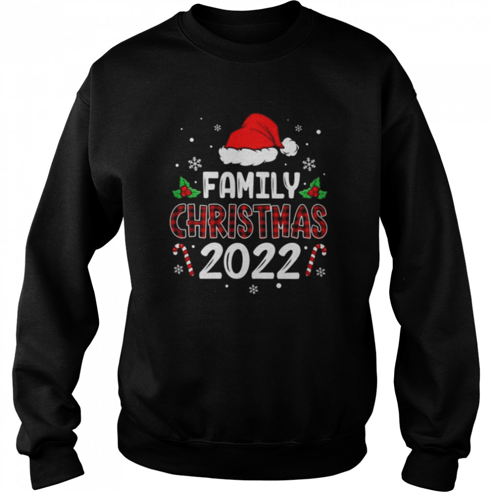 Elf Santa hat family christmas 2022 shirt Unisex Sweatshirt