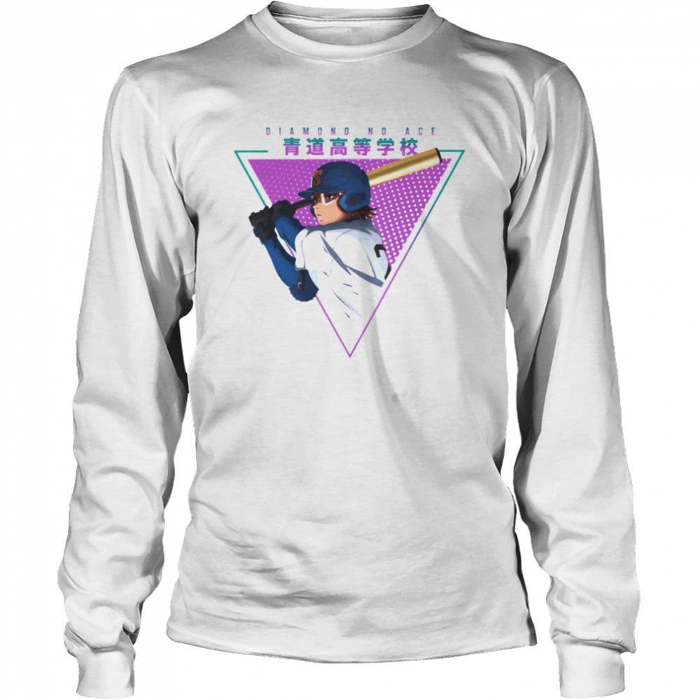 Pastel Retro Miyuki Kazuya Diamond No Ace shirt Long Sleeved T-shirt