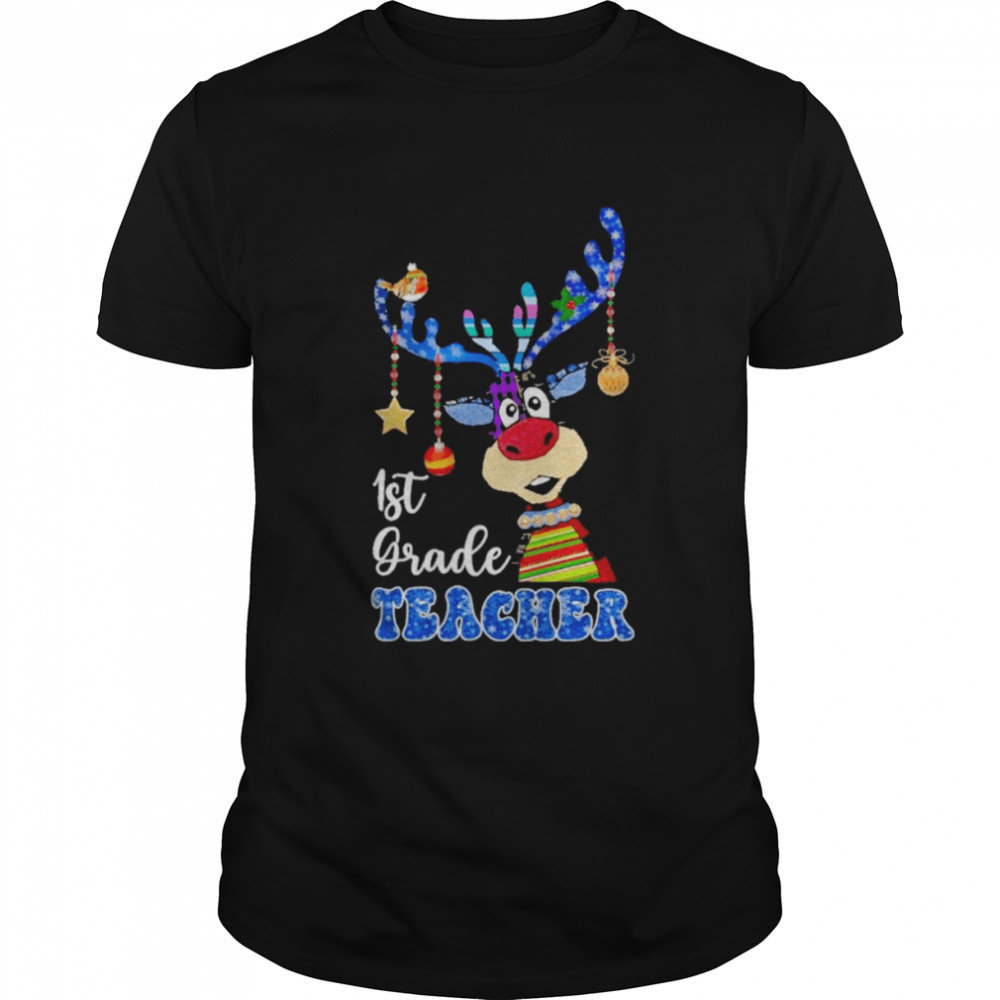 Reindeer Bauble 1st Grade Teacher Merry Christmas 2022 shirt Classic Men's T-shirt