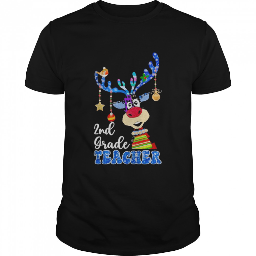 Reindeer Bauble 2nd Grade Teacher Merry Christmas 2022 shirt Classic Men's T-shirt