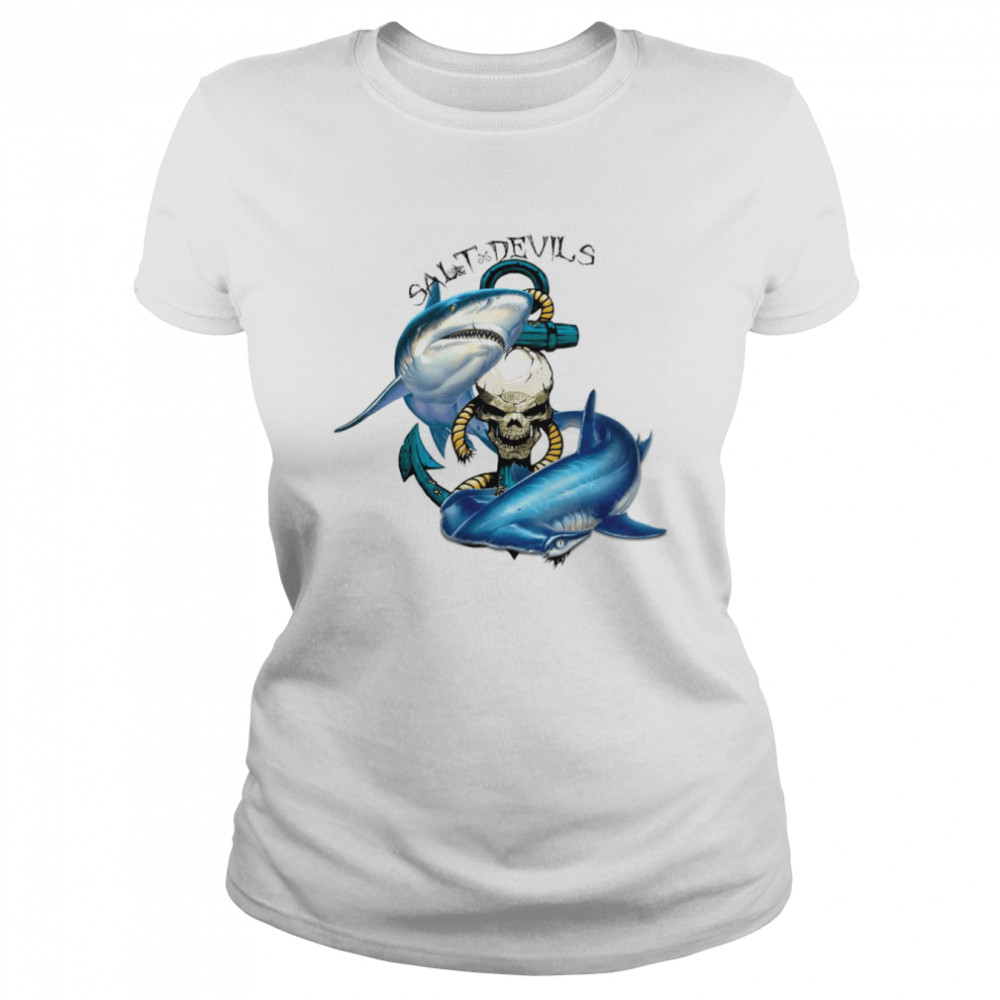 Salt devils shark art shirt Classic Women's T-shirt