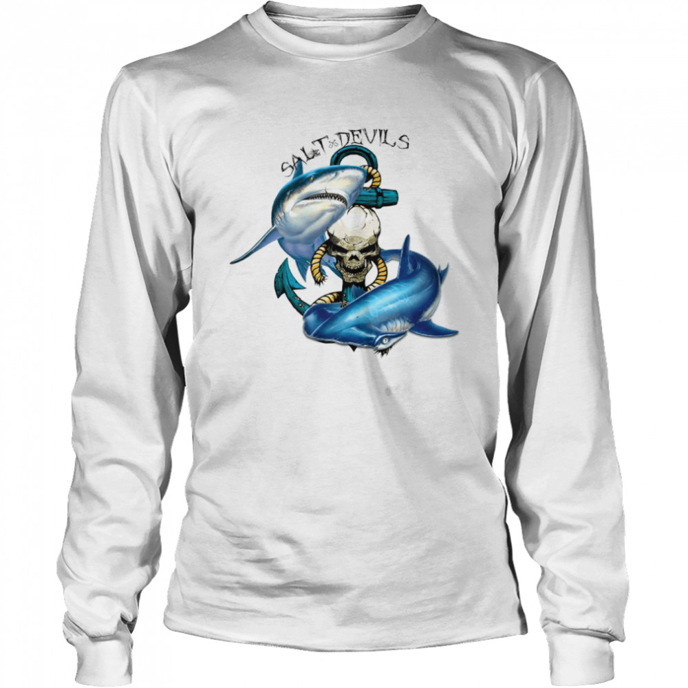 Salt devils shark art shirt Long Sleeved T-shirt