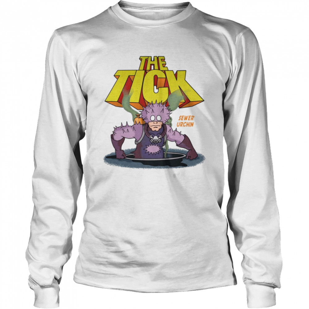 The Tick Superhero Parody Sewer Urchin Character With Logotype 1994 Tv Series shirt Long Sleeved T-shirt